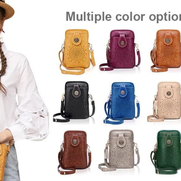 Small Crossbody Bags for Women, Lightweight Vegan Leather Cell Phone Purse, Cute - Picture 7 of 7